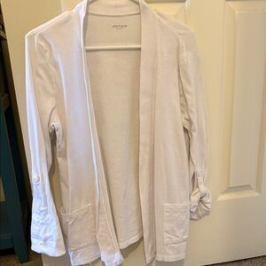 Cable & Gauge White Open Front Jacket